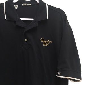 Canadian Club Men’s L Polo Golf Black Collared Pullover Cotton Cutter & Buck